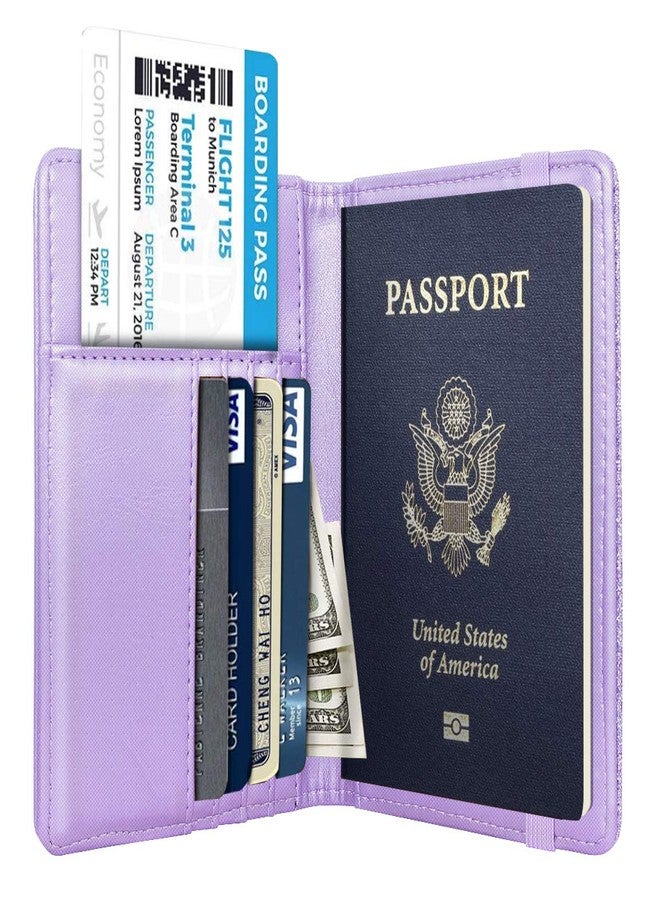 Coco Rossi Passport Holder Cover,Traveling Passport Case Glitter Cute Passport Wallet for Women Purple - Image 3